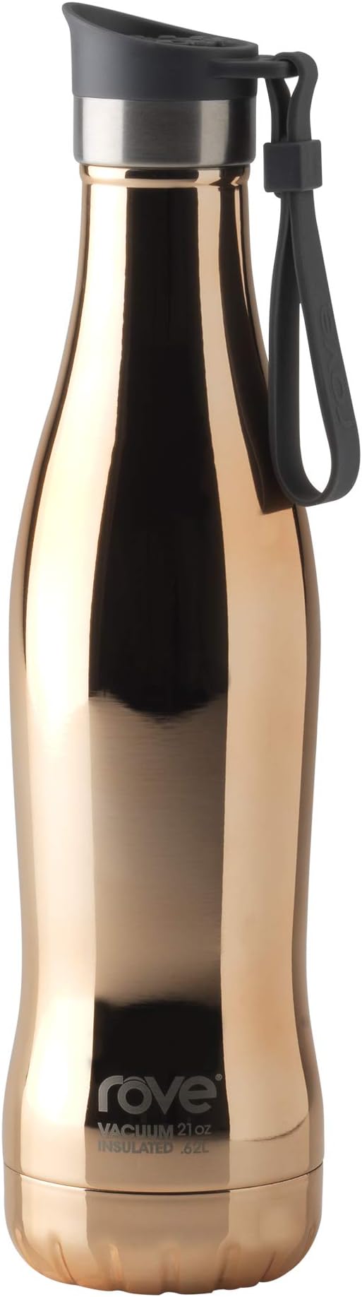 Rove 21oz Double Wall Stainless Steel Vacuum Insulated Bottle with Push Lid and Carabineer - Let's Go Electro