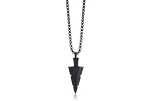MPRAINBOW Mens Urn Necklace for Ashes,Stainless Steel Tribal Spearpoint Arrowhead Memorial Cremation Pendant,Bereavement Keepsakes Jewelry with 24Inches Box Chain