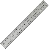 PEC Tools 6" x 150mm Machinist Metal Ruler, High Carbon Steel, English/Metric Markings 1/32", 1/64", 0.5mm, 1mm, Suitable for
