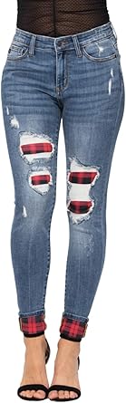 buffalo plaid judy blue jeans