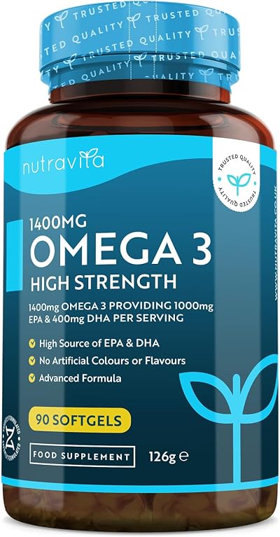 Nutravita Omega 3 Fish Oil 2000mg - 1000mg EPA & 400mg DHA - UK Made