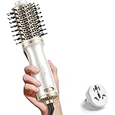 Dual Voltage Mini Hair Dryer Brush, 4 in 1 Blow Dryer Brush for European Travel, 120-240V for International Travel