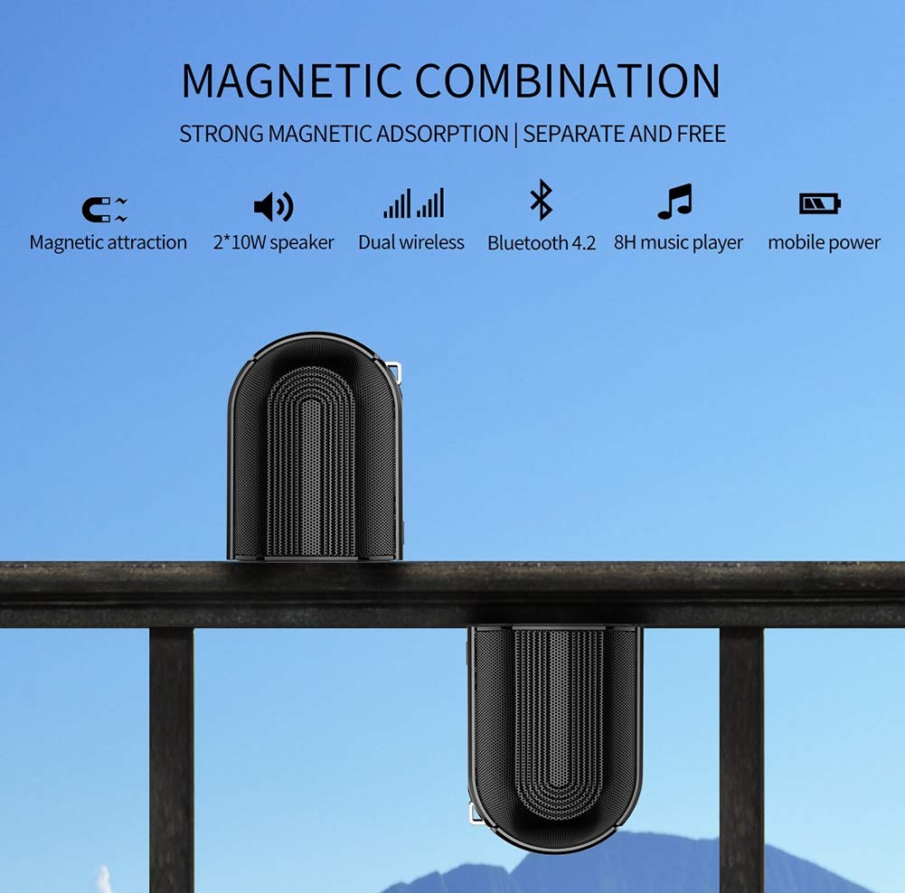 超目玉 Unoks 防水磁気bluetoothスピーカー B07m5lgj8z ミニボックスサウンド 分割タイプ デジタルオーディオアクセサリ 4 H Org