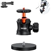 UURIG BH07 Magnetic Camera Mount with 360&deg; Ball Head, Magnetic Mount Base Stand with 1/4"-20 Thread for GoPro,Pocket4/3,Insta360 X6/X5/X4, Rubber Coated Magnet Base Deal for Action 6/5/4 to Cars Body