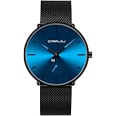 FIZILI Mens Watches Ultra-Thin Minimalist Waterproof - Fashion Wrist Watch for Men Unisex Dress with Stainless Steel Mesh Band