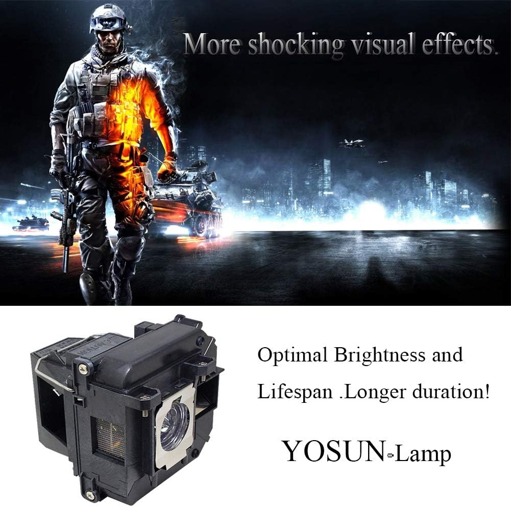 YOSUN v13h010l68 Projector Lamp Bulb for Epson Elplp68 PowerLite Home Cinema 3020 3010 3020e 3010e h450a h421a Replacement Projector Lamp Bulb: Home Improvement
