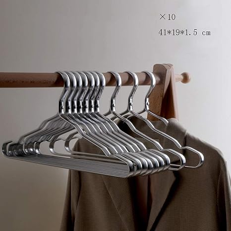 Amazon Co Jp ハンガー スペースアルミ合金痕なしハンガーステンレス滑り止め凹溝家庭用乾燥服錆びない 10ハンガー Color C Size 41 19 1 5cm ホーム キッチン