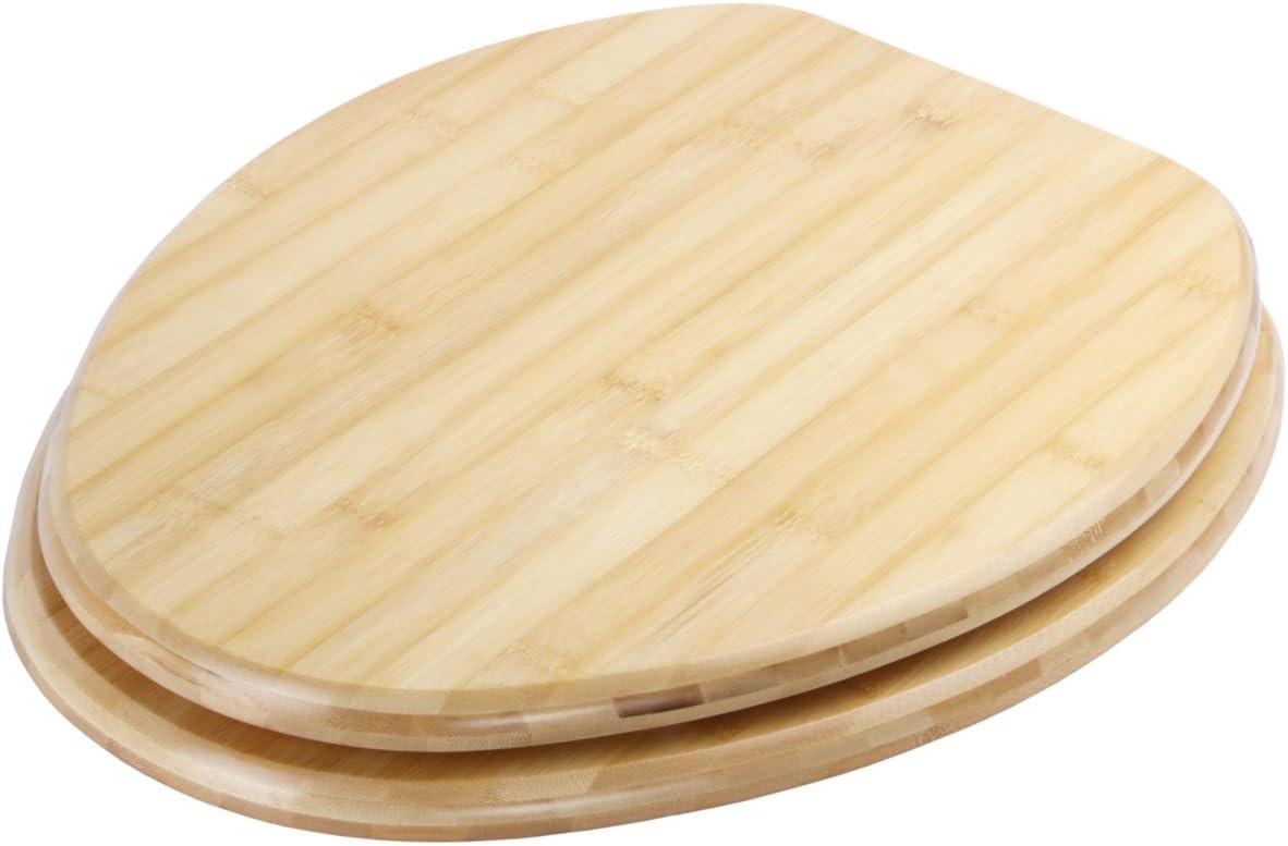 Sanilo Elongated Toilet Seat, Wide Choice of Slow Close Toilet Seats, Molded Wood, Strong Hinges (Bamboo) - - 