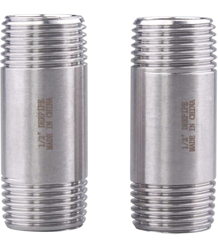 LTWFITTING Stainless Steel 316 Hex Nipples - 1/8" NPT Male Thread Pipe Fittings, 5-Pack For Air, Water & Fuel