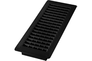 Decor Grates PL412-BLK Louvered Plastic Floor Register, 4x12 Inches, Black, 1 Pack