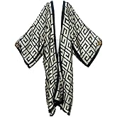 Summer Women Silk Feeling Bikini Sweet Cardigan Stitch Cocktail sexcy Boho African Holiday Maxi Batwing SleeveRobe Kaftan