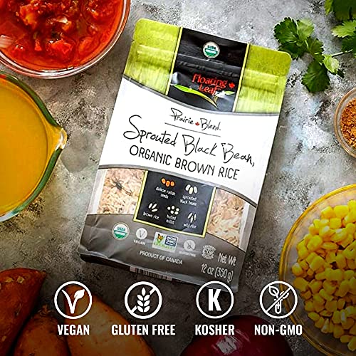 Floating Leaf Prairie Blend, Combination of Sprouted Black Bean, Brown Rice, Wild Rice, Hulled