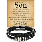 KOLMALK To My Son, Bracelet for Son from Parents, Bracelet For Son From Mom, Son Gifts from Mom and Dad, Birthday Gift For Son, Men Bracelet, Son Birthday With Message Card and Gift Box