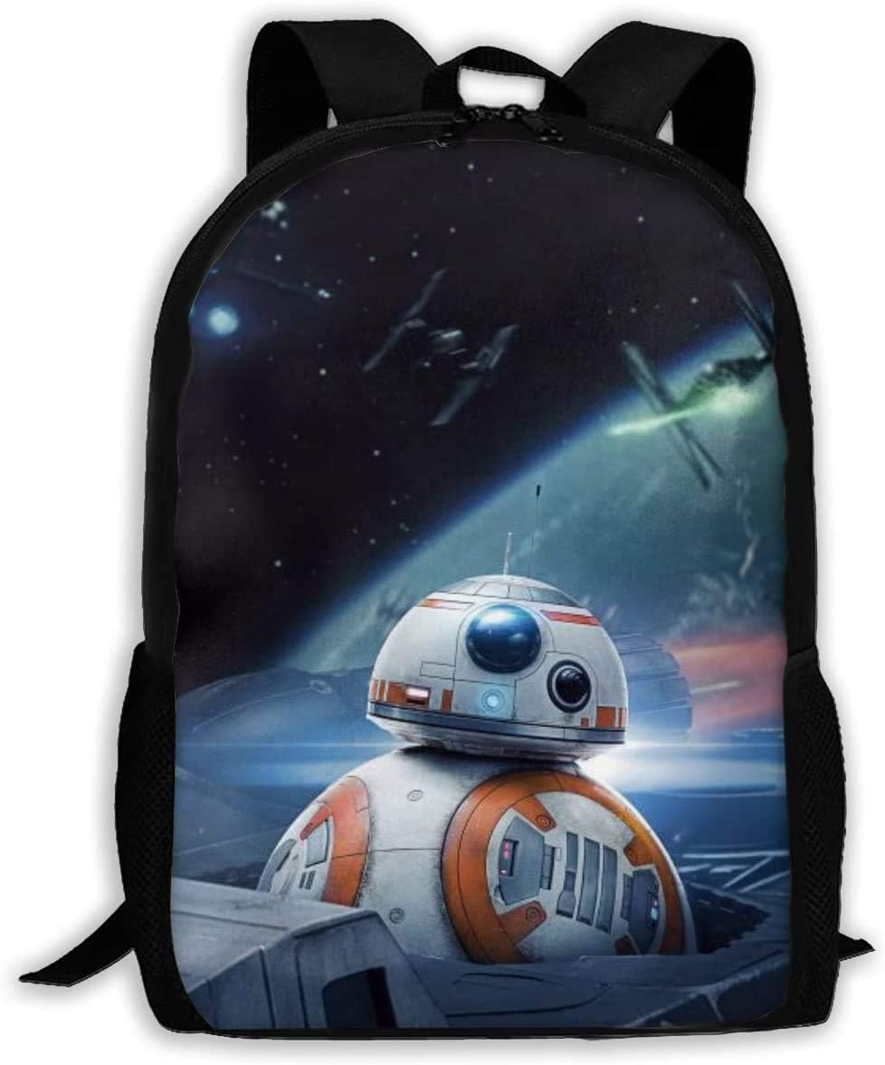 Travel Backpack Star War The Last Jedi Orbot Laptop Backpack Bookbag Capacity Lightweight Stationery Purse Bag for Girls Boys College School Women Men Office