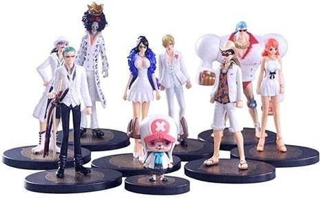 Amazon Co Jp アニメモデル アニメキャラモデルhzlq One Piece Movie Goldザ 麦わら海賊 団全9人白衣像オーナメントコレクションアニメーションキャラクターモデルアクションフィギュア 優秀なキッドギフト Leeli ホーム キッチン