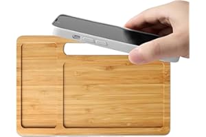 Valet Tray with Wireless Charger - Valet Tray Charging Leather | Organizer Bedside Table with Wireless Charging, Multifunctio