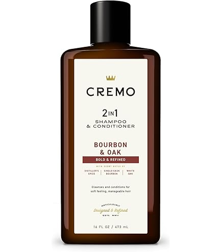 Amazon.com: Cremo Bourbon & Oak Barber Grade 2-in-1 Shampoo