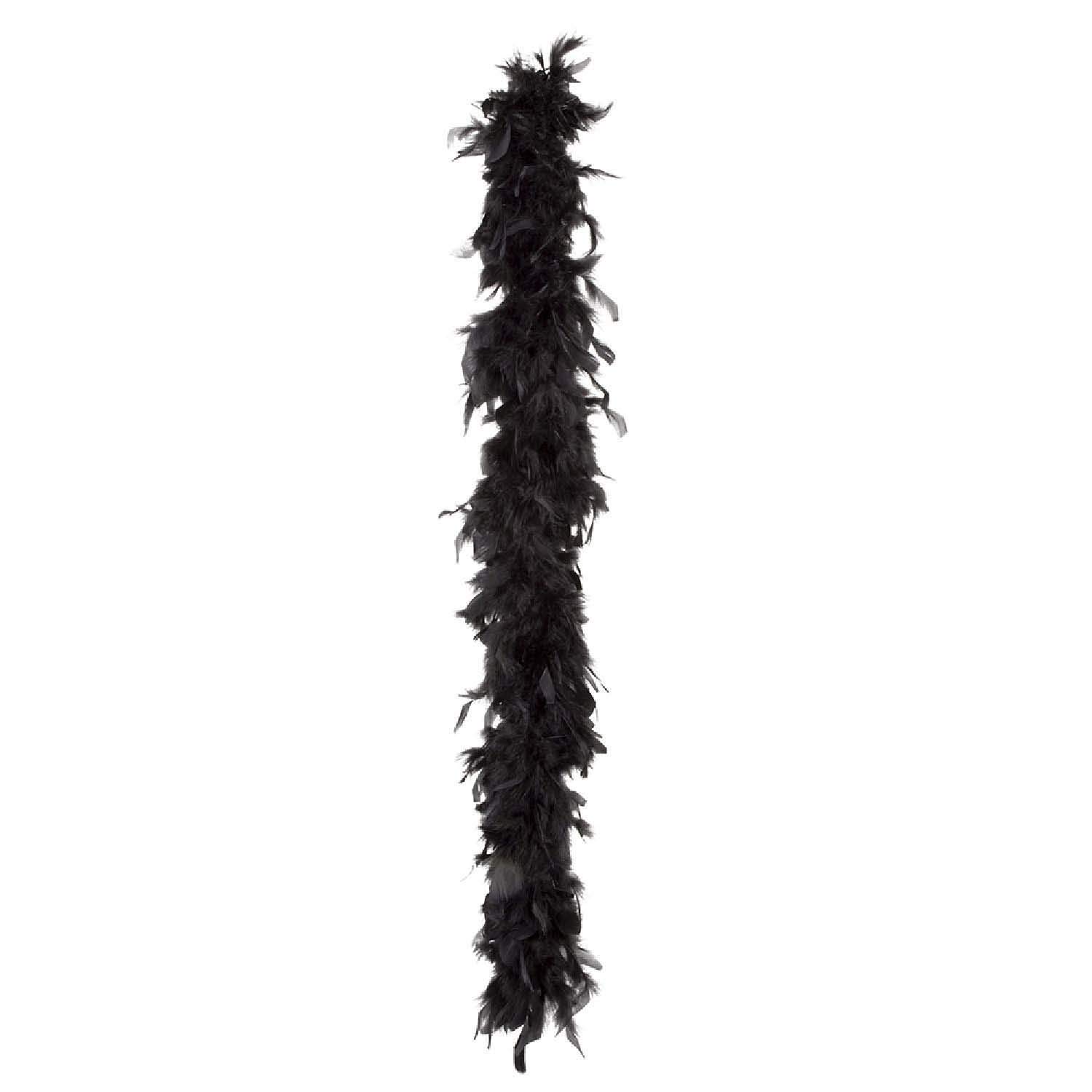 Boland 52611 Feather Boa, Accessory, Black, Scarf, 20s, The Great Gatsby, Charleston, Costume, Fancy Dress, Theme Party, Carnival, Fancy Dress