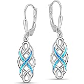 LeCalla 925 Sterling Silver Leverback Drop Earrings | Lightweight Celtic-Knot Filigree Heart Teardrop Dangle Earring for Women's Gift for Her
