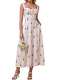 KUTUMAI Floral Corset Midi Dresses for Women 2025