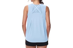 MCEDAR Workout Tops for Women Mesh Athletic Running Shirts Sleeveless Yoga Tank Tops Loose fit Gym Tops