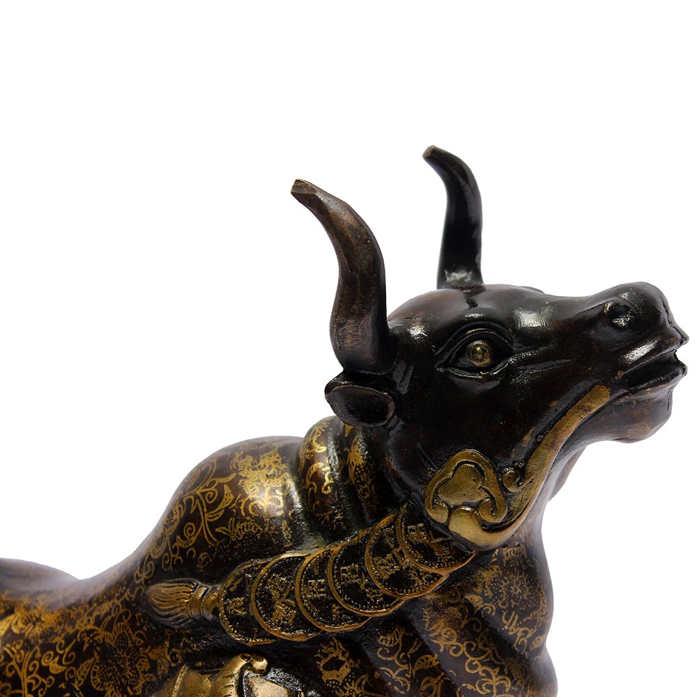 New限定品 純粋な赤金の工芸品 牛 特大 風水グッズ お守り 開業のギフト レッド B01mq1md8e レッド レッド Riparo Shop