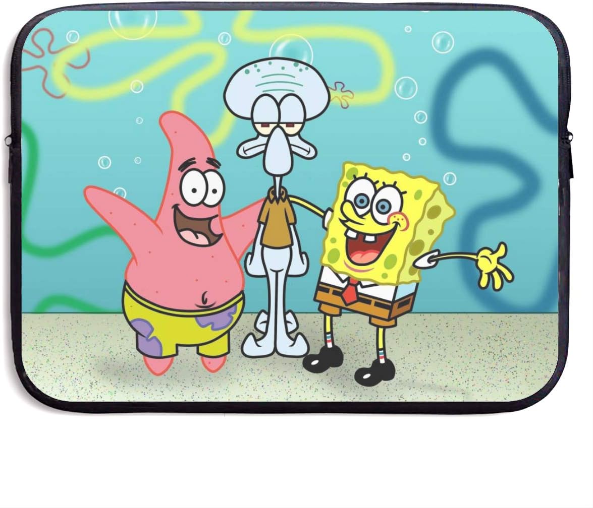 CHLING Spongebob Squarepants with Friends Neoprene Laptop Sleeve Case Bag Cover Compatible 13-15 Inch MacBook Pro/MacBook Air/Notebook