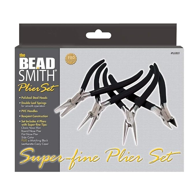 Beadsmith Super Fine Plier Set Tool Kit 4 Pieces With Case Amazon.co