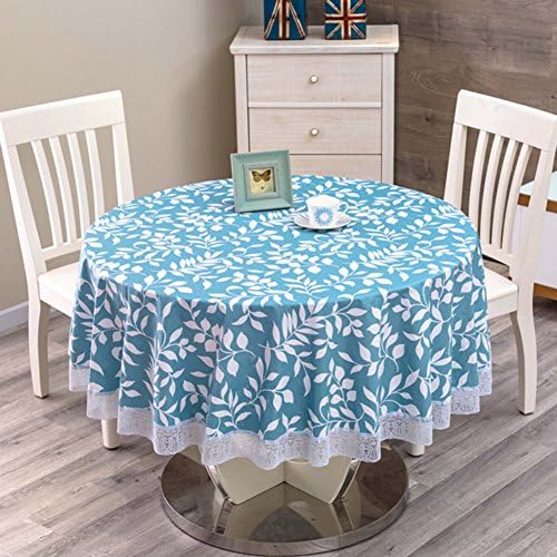 RUOYOU Waterproof Table cloth,Oil-proof Tablecloths Pvc Round Table cover Plastic Table linen Thicken Table mats For Home Restaurants-B diameter134cm(53inch)