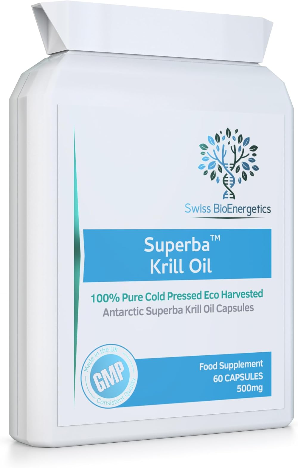 Swiss Bioenergetics Superba Krill Oil 500mg 60 Capsules Antarctic Pure