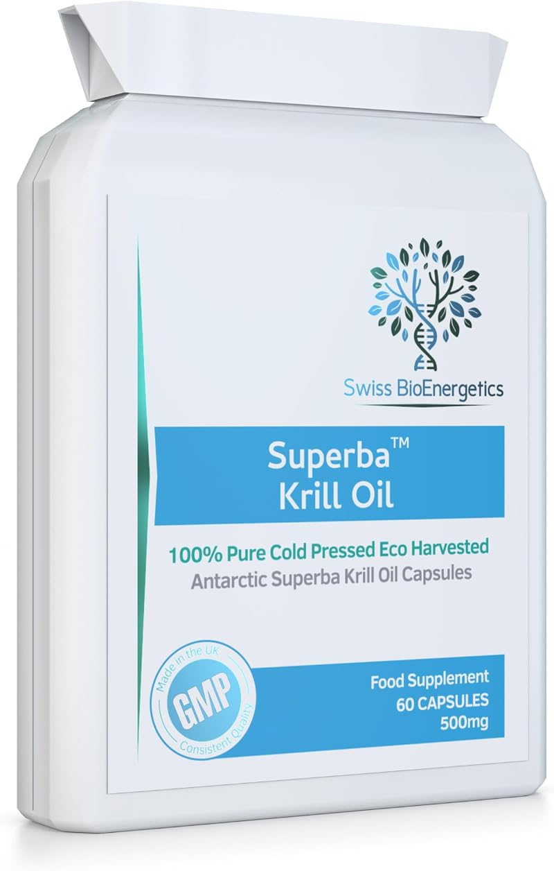 Swiss Bioenergetics Superba Krill Oil 500mg 60 Capsules Antarctic Pure