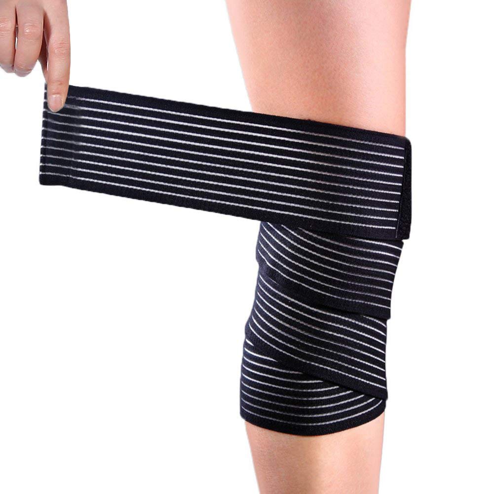 Natudeco Knee Brace Extra Long Elastic Calf Compression Bandage Knee Wrap Support Sleeve for Men Women Running Basketball Sports