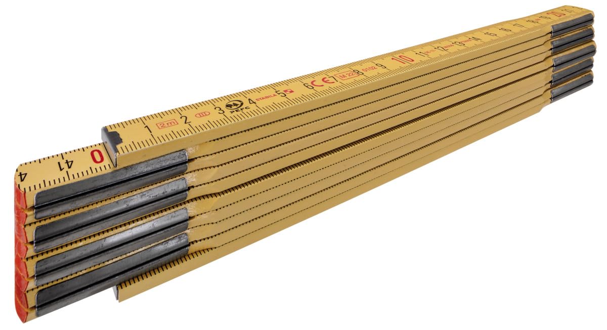 STABILA Type 607 2m Yellow Wooden Folding Ruler Metric Scale