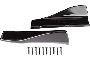 Acouto Rear Bumper Diffuser Universal Car 2pcs Universal Rear Bumper Diffuser Lip Side Skirts Glossy Black ABS with Mounting 