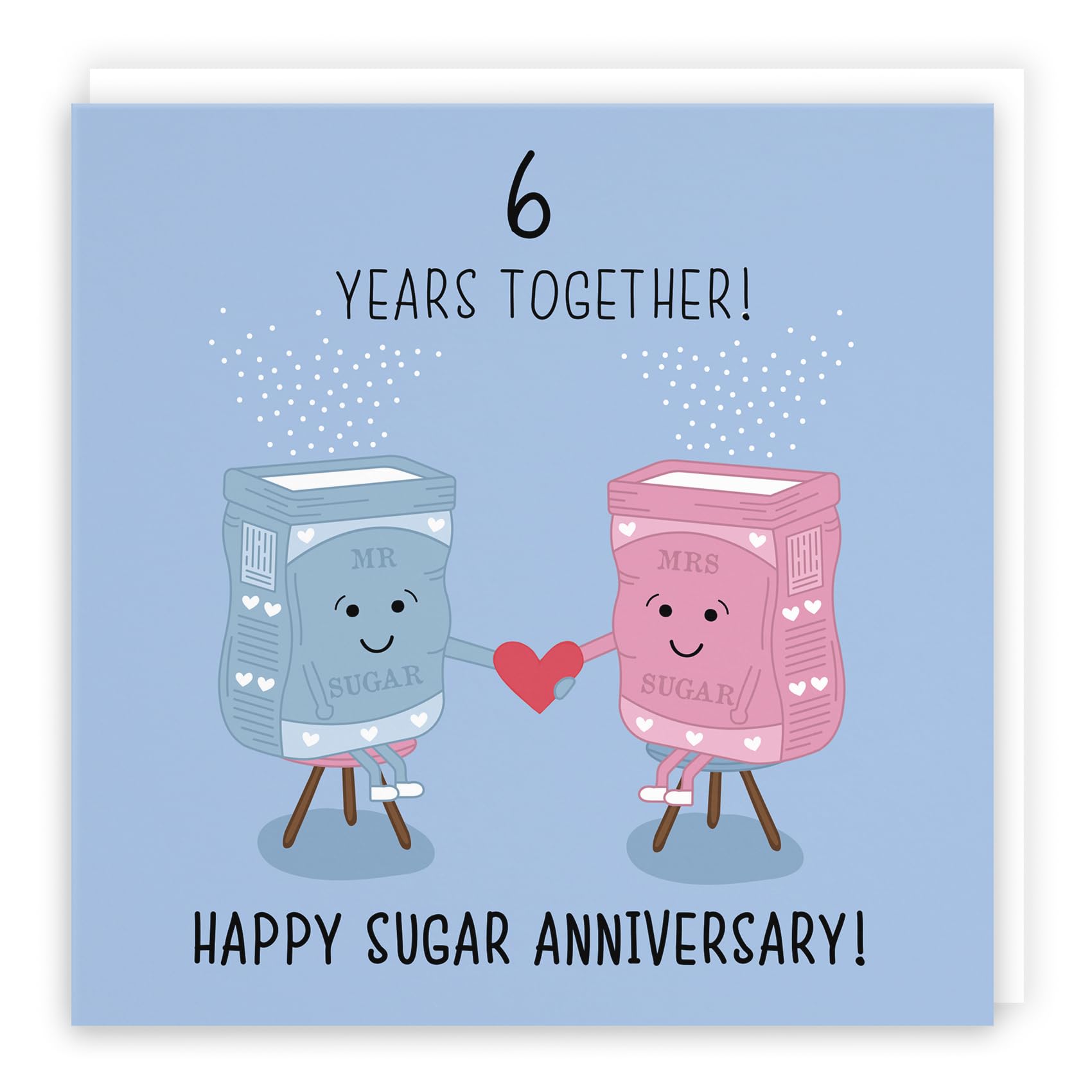Hunts England - 6th Wedding Anniversary Card - Sugar Anniversary - Iconic Collection - Fun Cute Card - For Him, Her, Couples — image 1