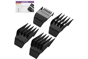 DICUYELN Professional Peanut Clipper Guards Set Compatible with Wahl Peanut, Clipper Guides Replacement - 1/8" to 1/2", 4 Piece Set, Black Color