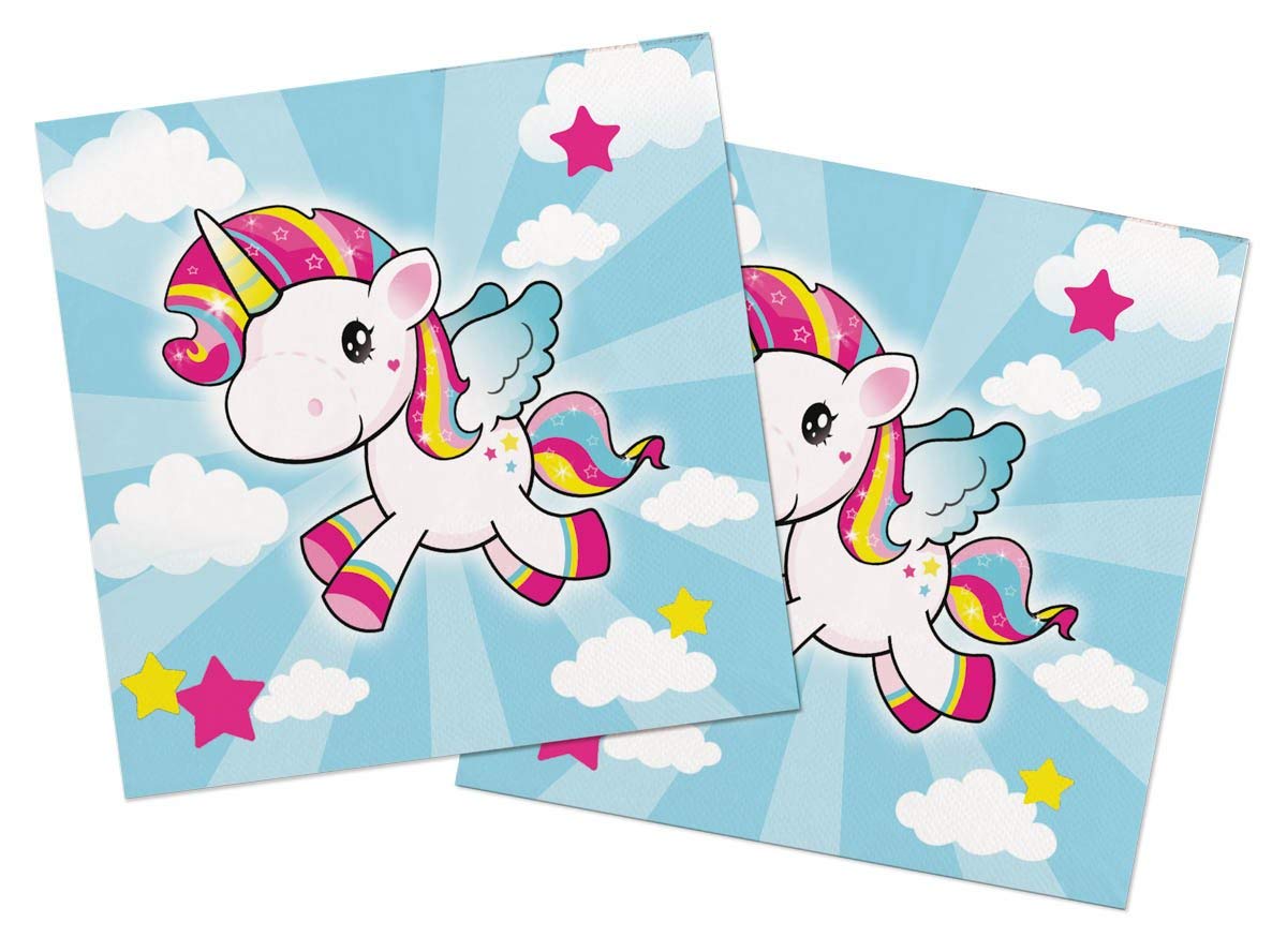 Folat 65042 Unicorn Napkins, Multi Color, Standard Size