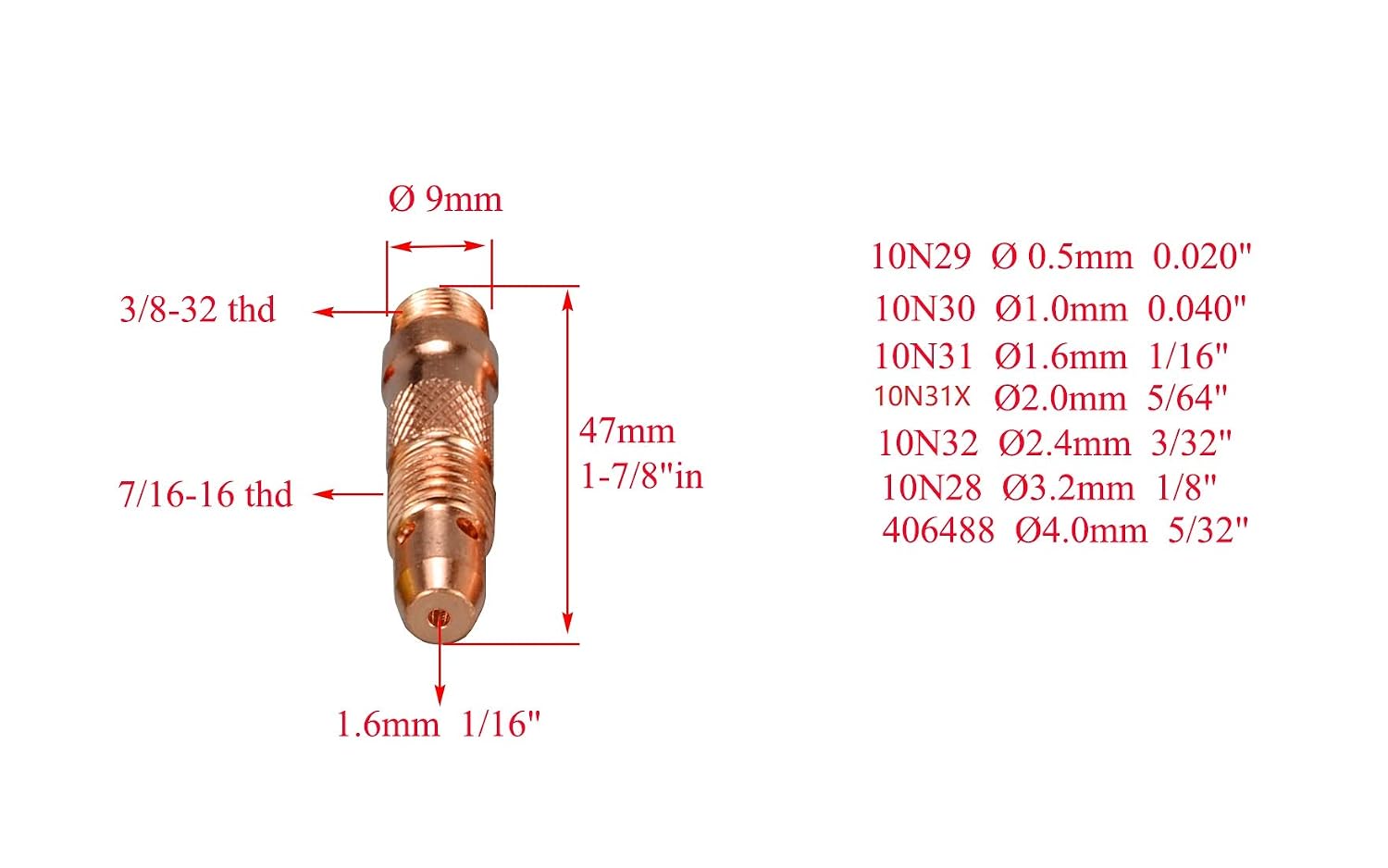 RIVERWELD TIG Gas Lens Collet Bodies 45V 10N Alumina Nozzle Ceramic Cups 10N 54N Large Diameter TIG Back caps 57Y Series Assort Size Kit Fit QQ300 PTA DB SR WP 17 18 26 TIG Welding Torch 51pcs - Image 5