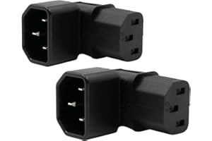 WYMECT IEC C14 to C13 Power Adapter PDU Plug/Socket Up 90 Degree for LCD Wall Mount TV 2 Pack