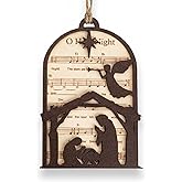 Christmas Ornaments 2025, Nativity Ornaments, Holy Family Religious Wooden Decor, Christian Christmas Decoration Gift, Star of Bethlehem Unique Elegant Holiday Ornament