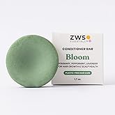 ZWS Essentials Bloom Conditioner Bar, Vegan Solid Hair Conditioner for Hair Growth & Scalp Health, with Rosemary, Lavender, Peppermint, Zero Waste, Travel-Friendly