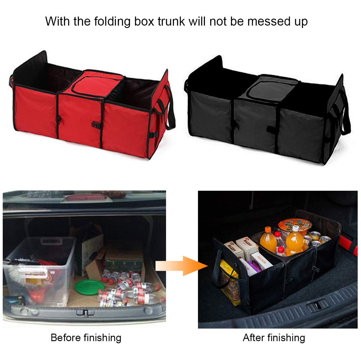 Rückenlehnenschutz & Utensilientaschen rot Kofferraum-Organizer