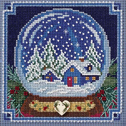 Snow Globe Beaded Counted Cross Stitch Kit Mill Hill Buttons & Beads 2017 Winter Series MH141734