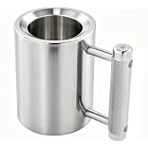 26.46Lbs Heavy-Duty Fitness Weighted Stainless Steel Cup | Silver Dumbbell Heavy Cup, Heavy Mug,Weighted Mug, Dual-Use Drink &amp; Arm Workout For Home Workout &amp; Strength Training Water