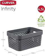 CURVER Infinity Dots Rectangular Storage Boxes Set of 4 4.5 L Grey view 9
