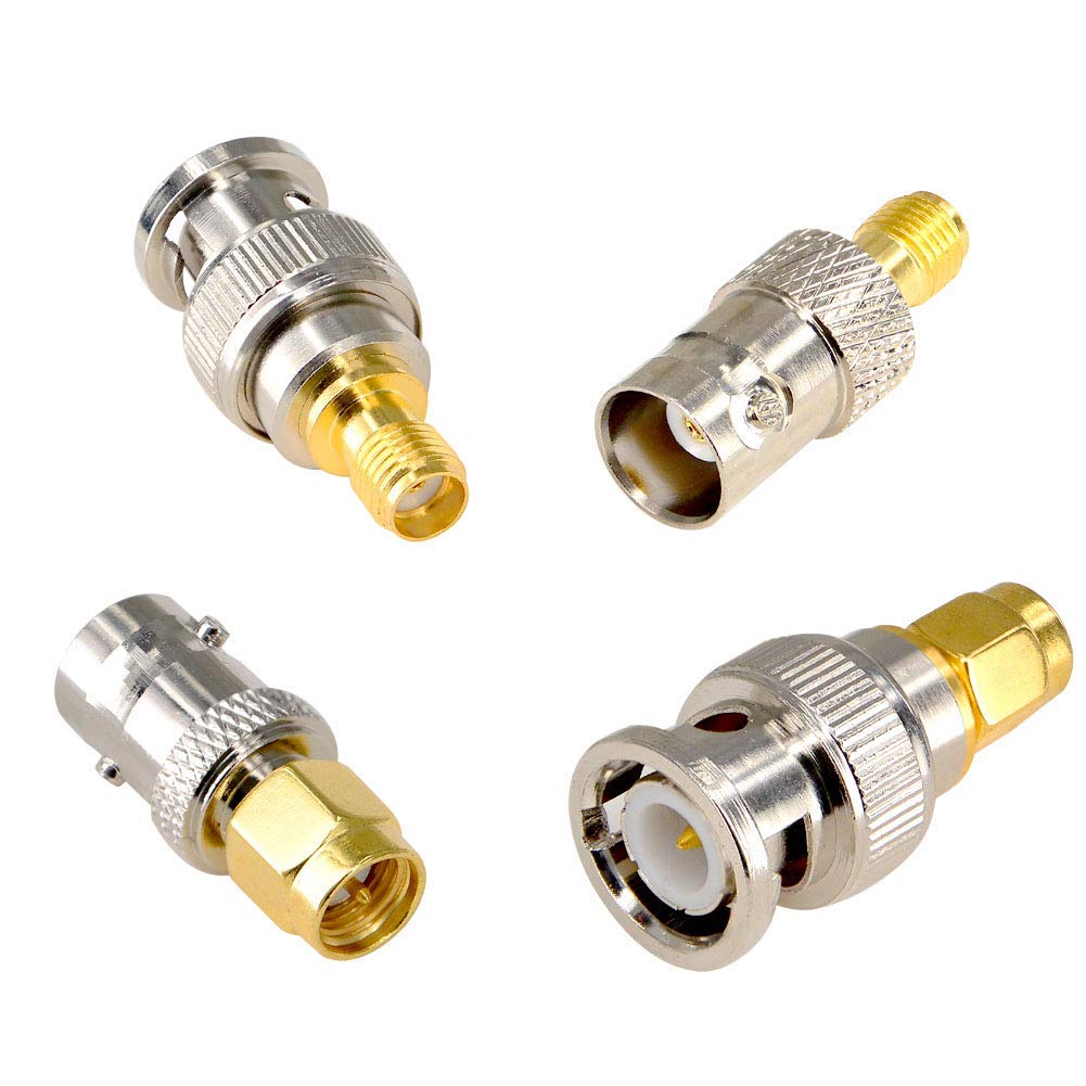 YILIANDUO 4 Pieces SMA to BNC Adapter Kit 50 Ohm RF Coax Connector for Baofeng Antenna, SDR, Handheld Radios, Scanner, Walkie Talkie Coaxial Adapter