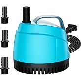 WUCIOOO 210GPH Submersible Water Pump Ultra Quiet (780L/H,15W),Bottom Suction Aquarium Pump with 2 Nozzles,5.6ft Lift,Adjustable Flow for Fish Tank,Fountain,Pond,Hydroponics,Indoor Water Feature