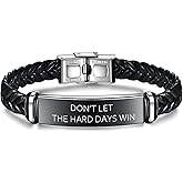 Dont Let The Hard Days Win Bracelet for Women Men Adjustable Engraved Bracelet Motivational Inspirational Bracelets Inspirational Little Words Project Gifts for Hard Times Jewelry Gift for Women Men