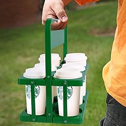Bodaon 6 Cup Drink Carrier with Handle, Plastic Cup