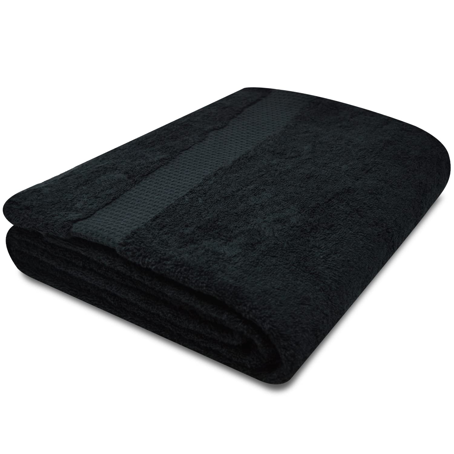 Towelogy® Quick Dry Large Bath Towels Set Egyptian Cotton Ring Spun Premium Hotel Quality Super Absorbent Bathroom Towel 70x125cm (Black Noir, 1) — image 1